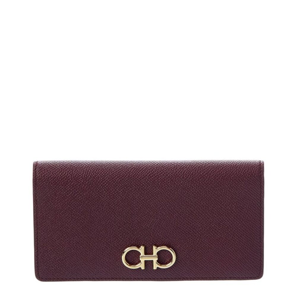 Ferragamo Gancini Leather Continental Wallet, Purple
